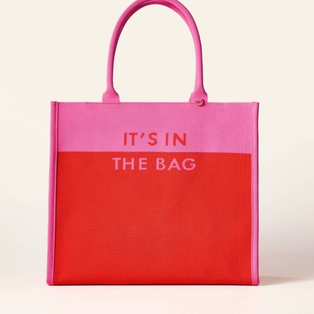 NEW Kate Spade New York X Target Colorblock Knit Tote “It’s In The Bag” Pink/Red